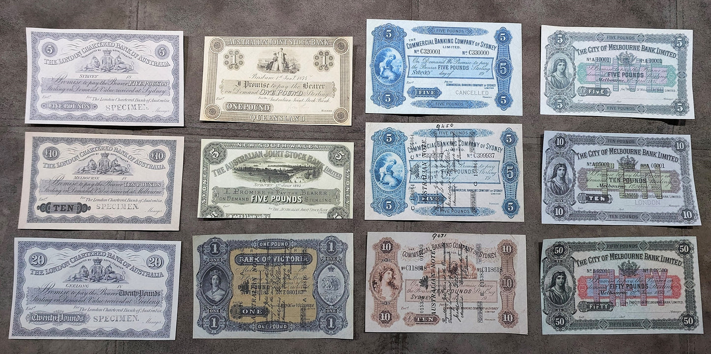 Reprint on paper with W/M Set-G 1870-1910 y. Australia Free Shipping !!!