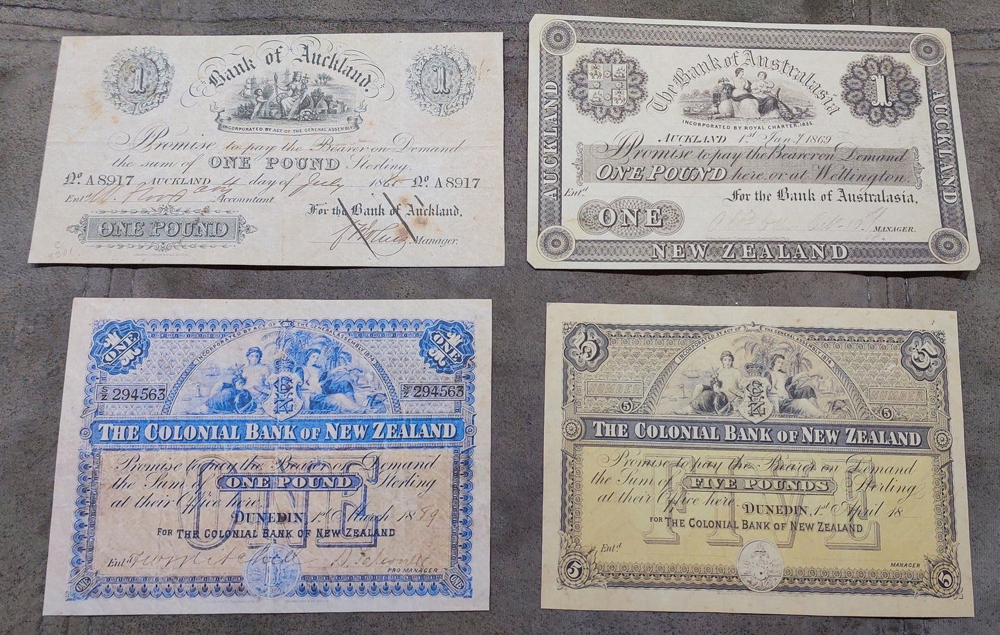 Reprint on paper with W/M Set-I 1852-1889 New Zealand + Australia Free Shipping!