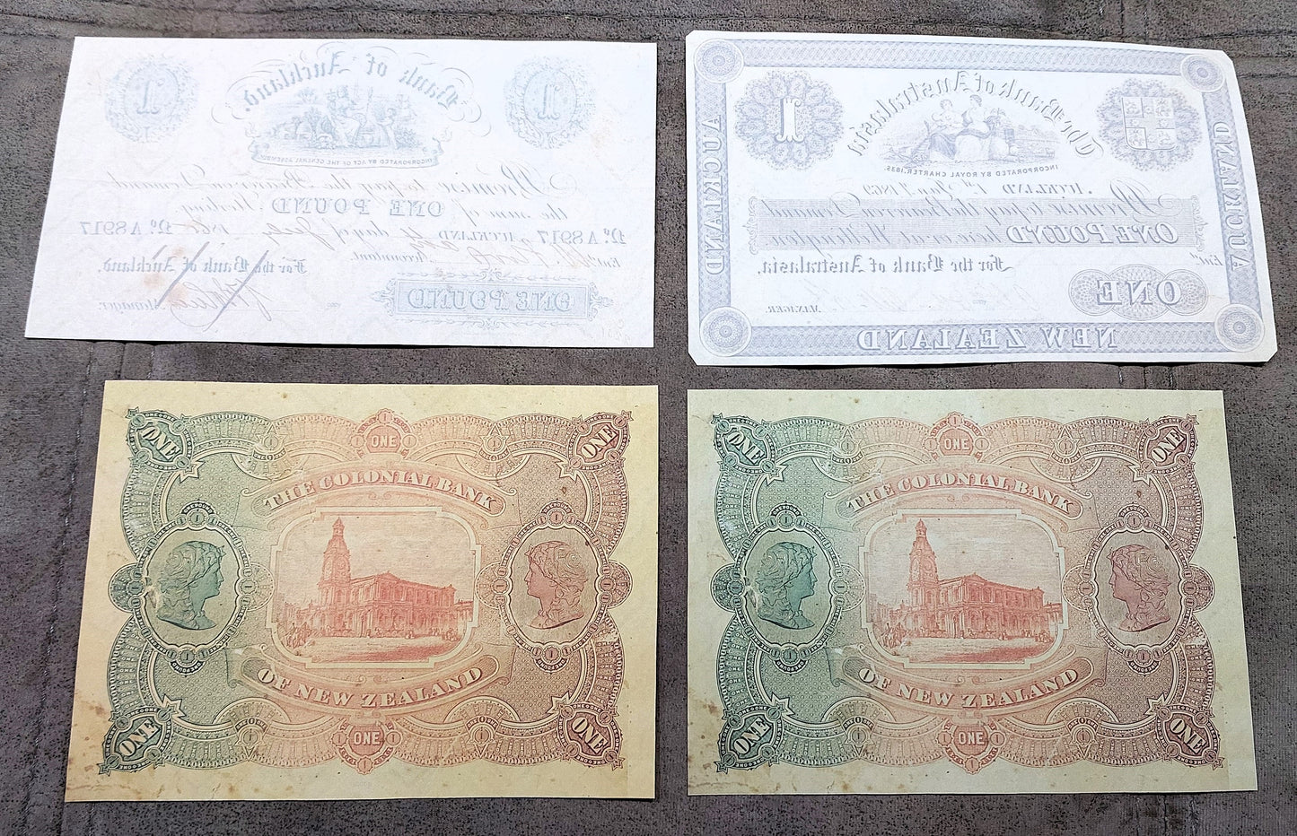 Reprint on paper with W/M Set-I 1852-1889 New Zealand + Australia Free Shipping!