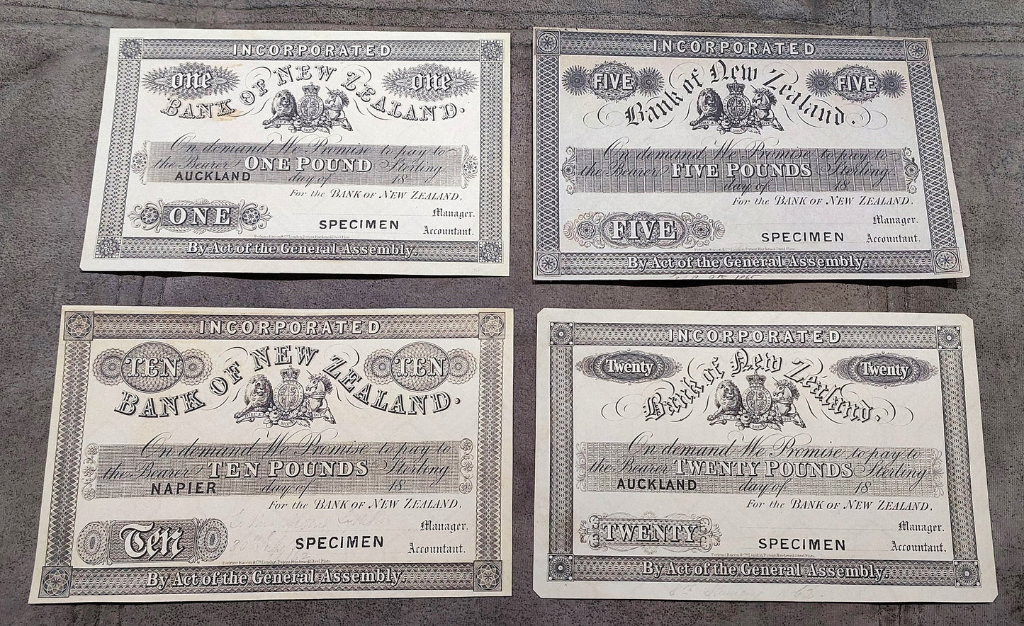 Reprint on paper with W/M Set-I 1852-1889 New Zealand + Australia Free Shipping!