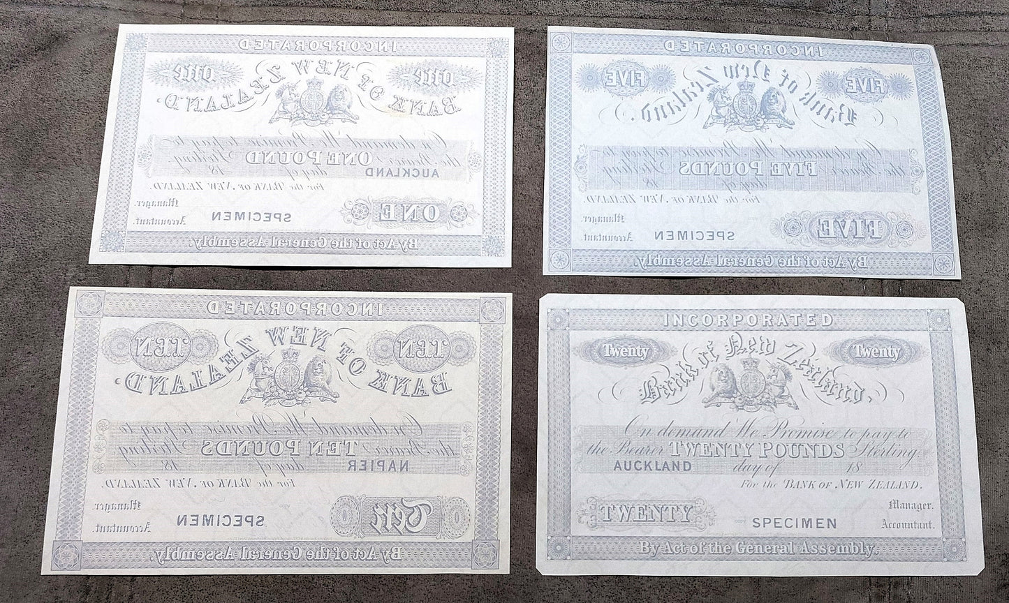 Reprint on paper with W/M Set-I 1852-1889 New Zealand + Australia Free Shipping!