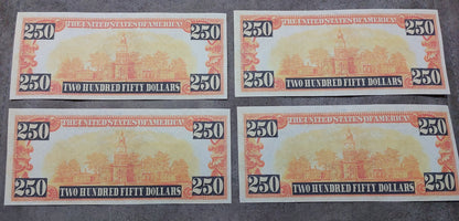 Souvenir 4 Billets États-Unis 250 Dollars 2025 avec Donald Trump LIVRAISON GRATUITE !
