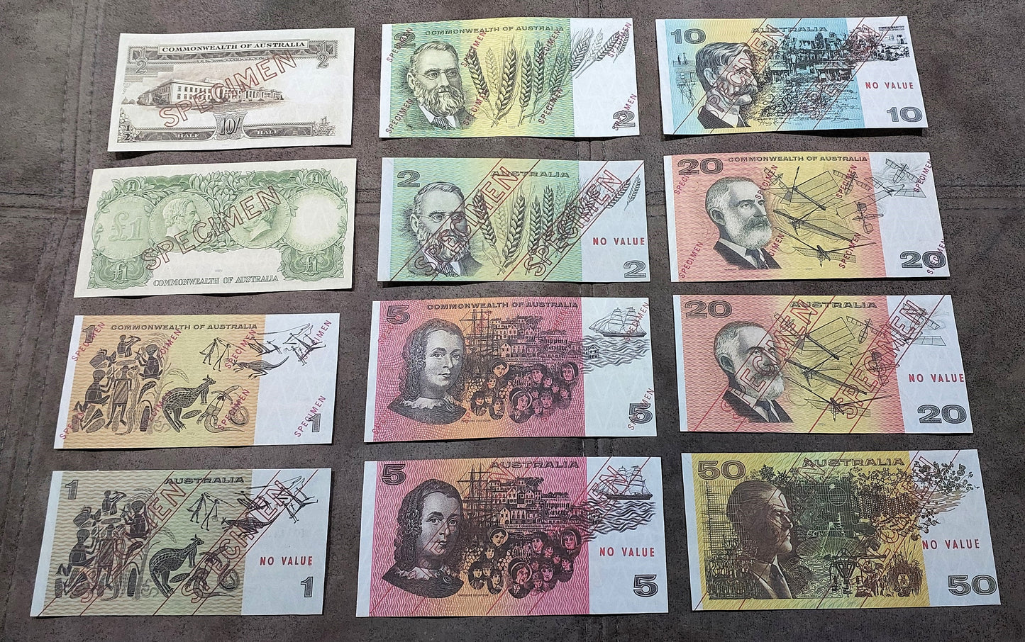 Reprint on paper with W/M Commonwealth of Australia 1953-1974 y. SPECIMENS!!!