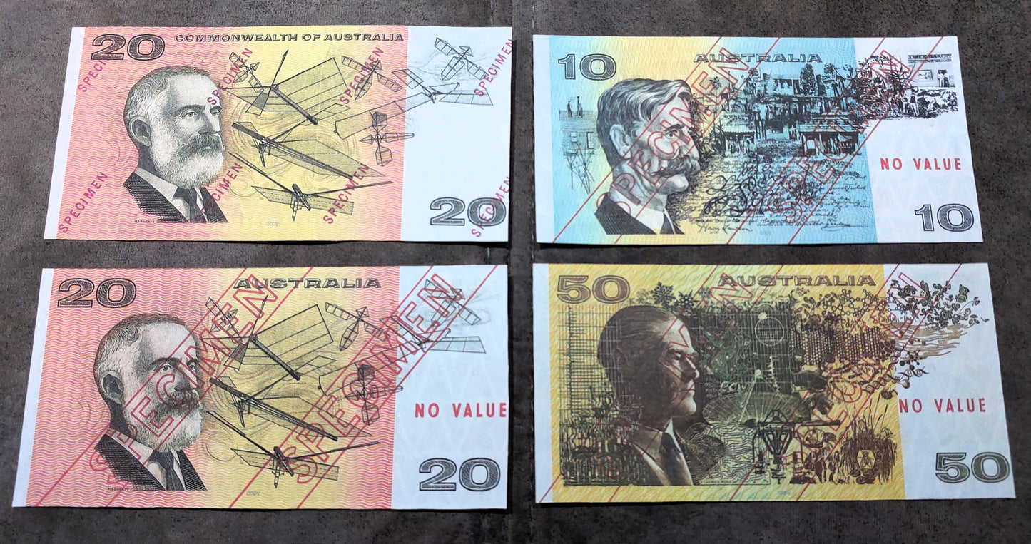 Reprint on paper with W/M Commonwealth of Australia 1953-1974 y. SPECIMENS!!!