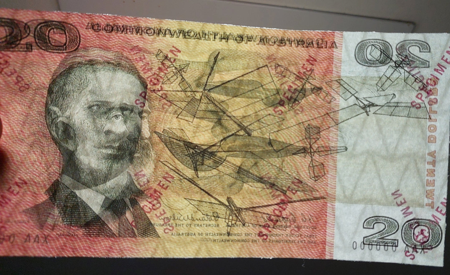 Reprint on paper with W/M Commonwealth of Australia 1953-1974 y. SPECIMENS!!!