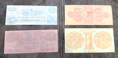Réimpression Billets de banque américains obsolètes 1837-1868 y. SET-F, LIVRAISON GRATUITE