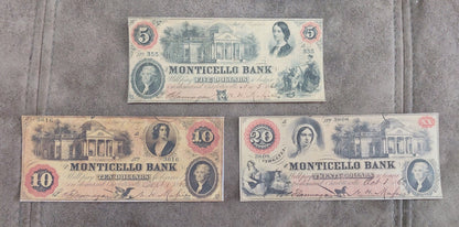 Réimpression Billets de banque américains obsolètes 1837-1868 y. SET-F, LIVRAISON GRATUITE