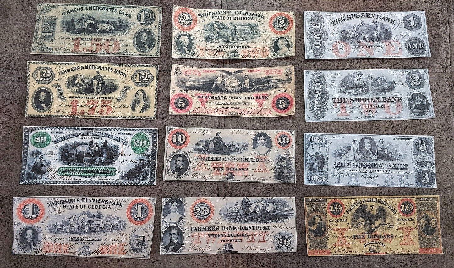 Reprint of United States Obsolete Currency 1850-1862 y. SET-E, FREE SHIPPING !