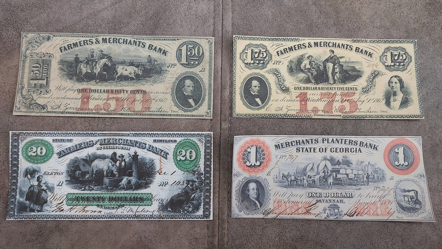 Reprint of United States Obsolete Currency 1850-1862 y. SET-E, FREE SHIPPING !