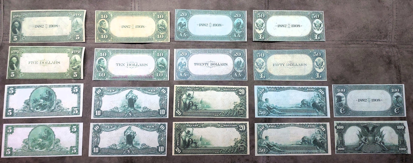 Reprint on paper with W/M United States 1882-1927 National Bank DATE BACK !!!