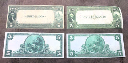 Réimpression sur papier avec filigrane États-Unis 1882-1927 National Bank DATE BACK !!!
