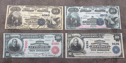 Réimpression sur papier avec filigrane États-Unis 1882-1927 National Bank DATE BACK !!!