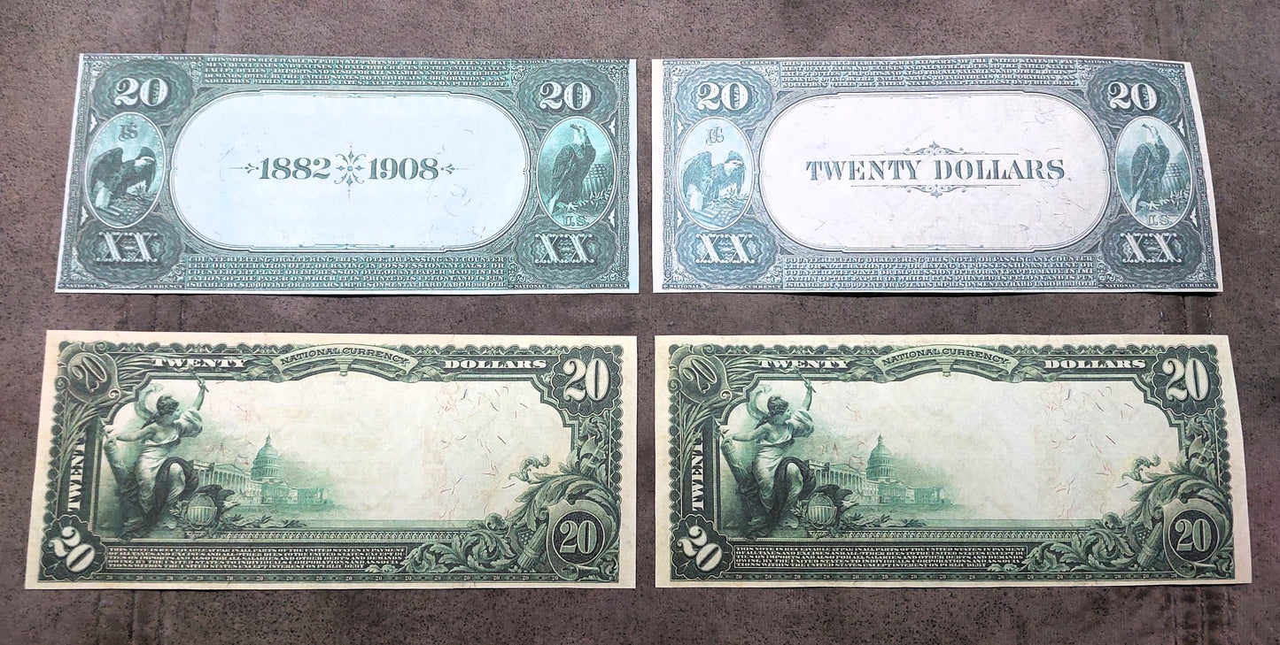 Reprint on paper with W/M United States 1882-1927 National Bank DATE BACK !!!