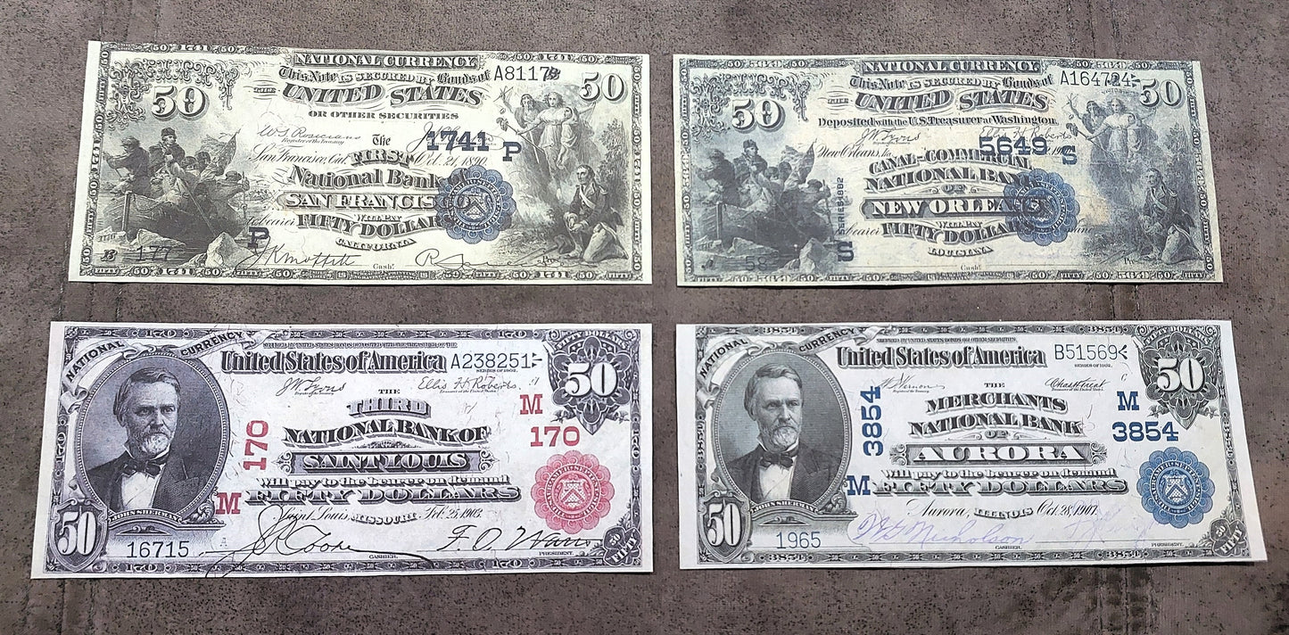 Reprint on paper with W/M United States 1882-1927 National Bank DATE BACK !!!