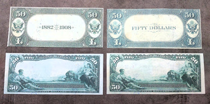 Réimpression sur papier avec filigrane États-Unis 1882-1927 National Bank DATE BACK !!!
