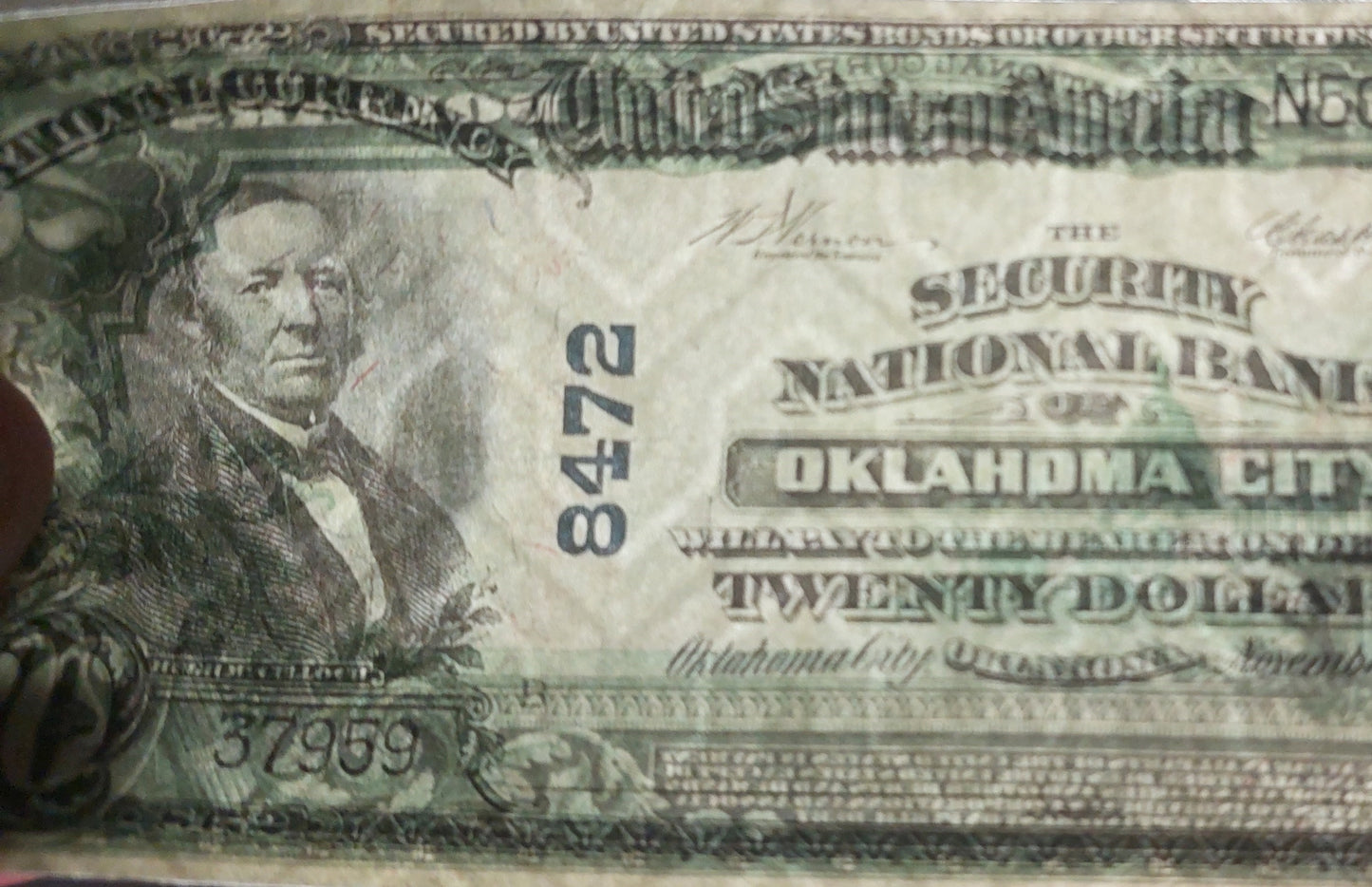 Reprint on paper with W/M United States 1882-1927 National Bank DATE BACK !!!