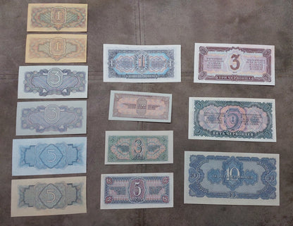Réimpression sur papier avec filigrane Russie 1934-1938 Rouble et Tchervonets LIVRAISON GRATUITE !!!