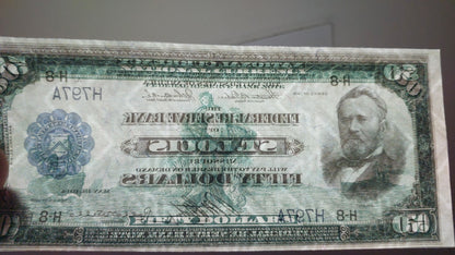 Réimpression sur papier avec filigrane de la Banque de Réserve fédérale des États-Unis 1914 LIVRAISON GRATUITE !