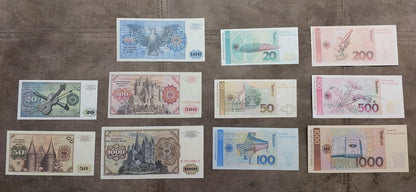 Réimpression sur papier avec filigrane Allemagne 20-1000 Marks 1960-1993 y. LIVRAISON GRATUITE !