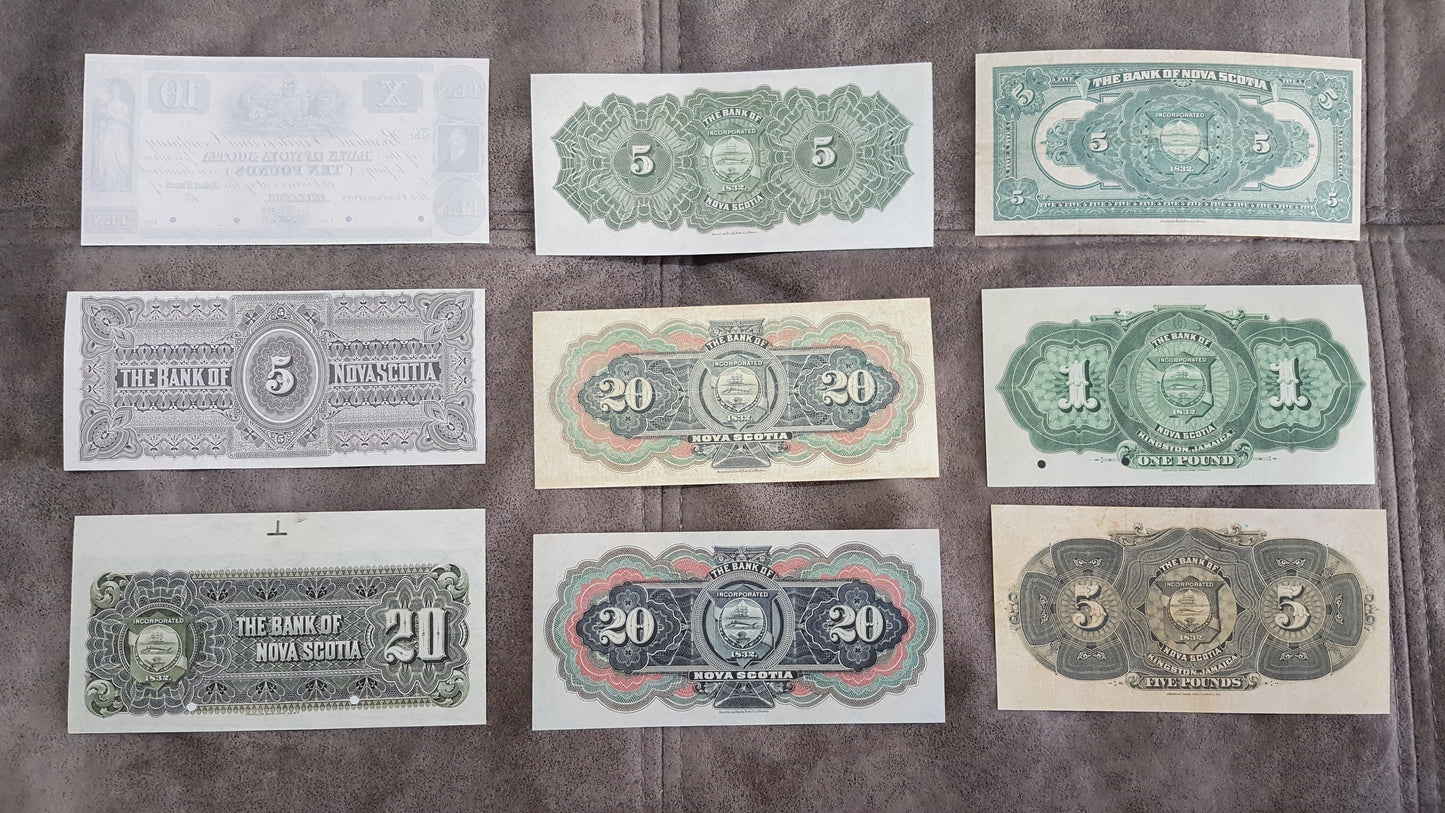 Reprint on paper with W/M Canada Bank of Nova Scotia 1852 - 1920 FREE SHIPPING !