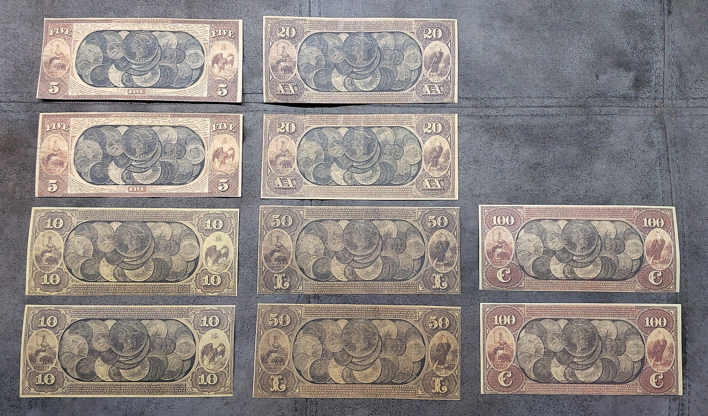 Reprint on paper with W/M United States National Bank Gold Dollar 1870 FREE SHIP