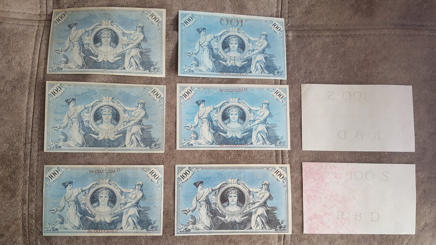 Reprint on paper with W/M the Rarest Editions. Germany 100 Marks. FREE SHIPPING!