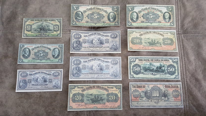 Réimpression sur papier avec filigrane Canada Banque de Nouvelle-Écosse 1920-1935. LIVRAISON GRATUITE