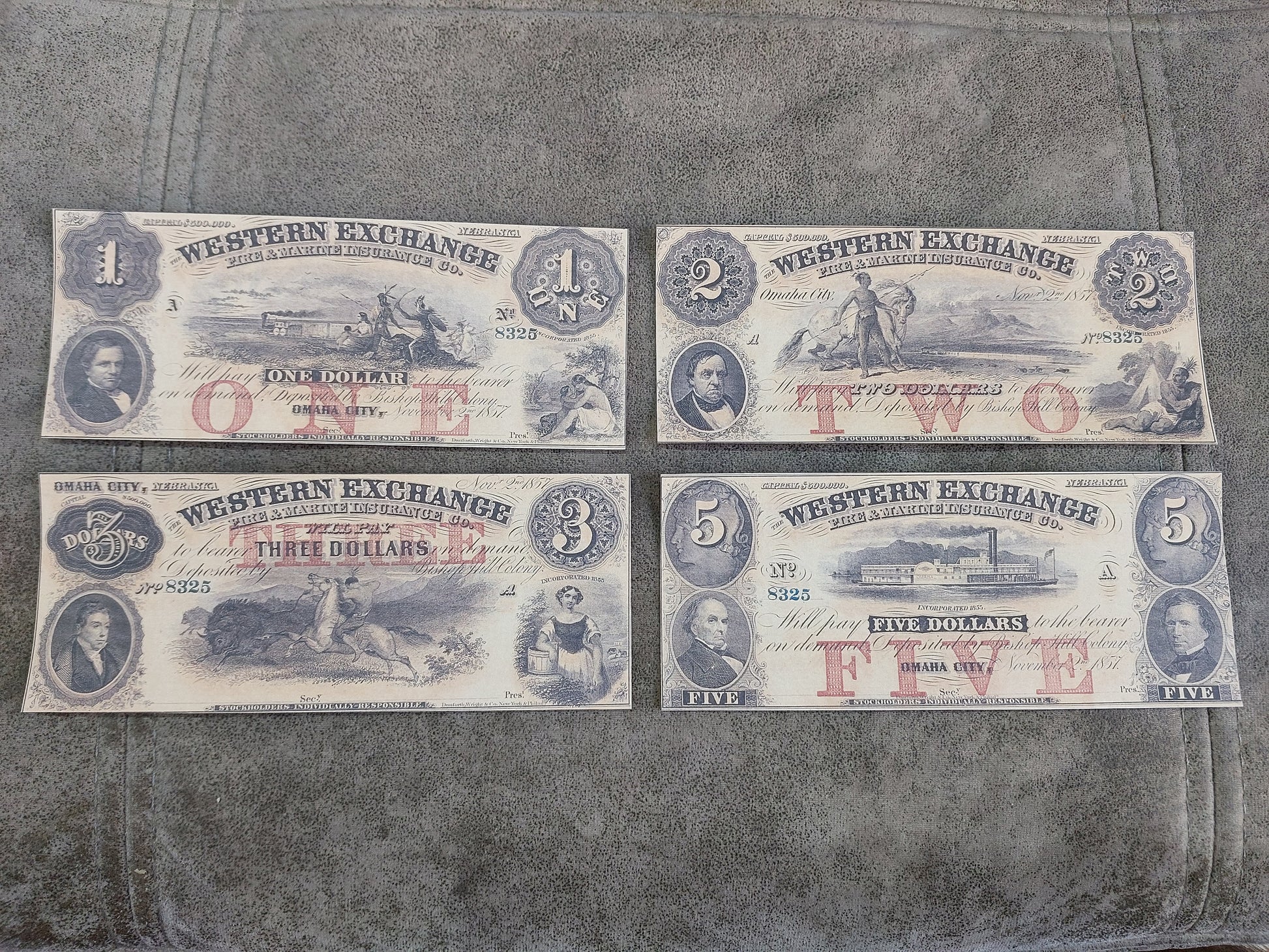 3 Dollar South Carolina Rail Road and 5 Dollar Citizens Bank of Louisiana Notes
