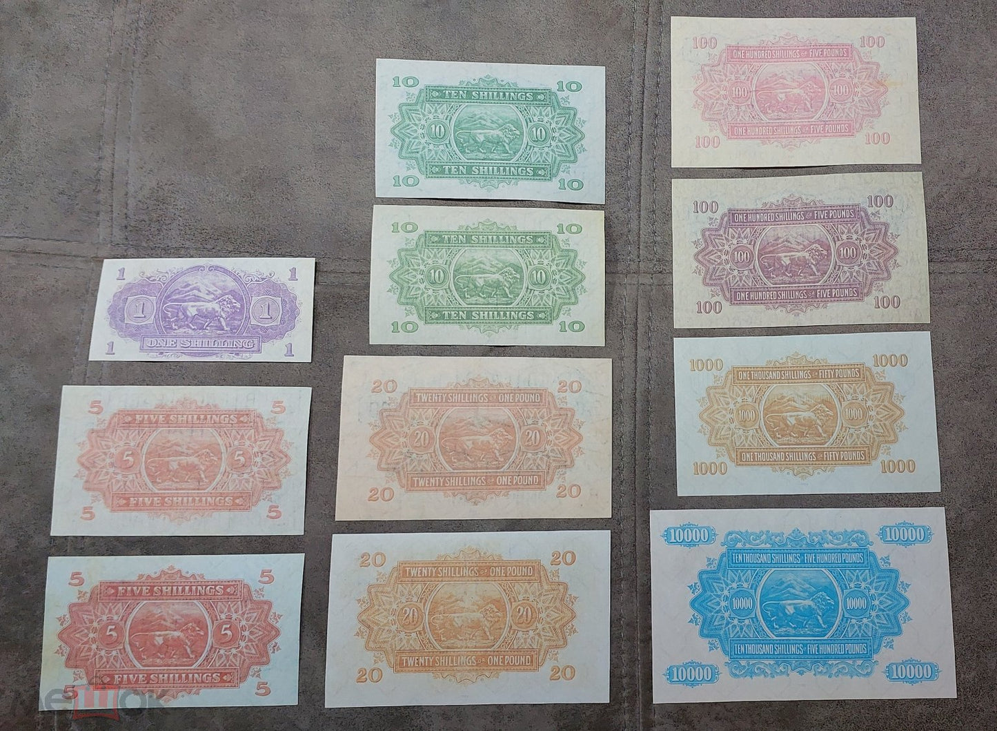 Reprint on paper with W/M East Africa 1938-1952 y. British Admin, UK colony.