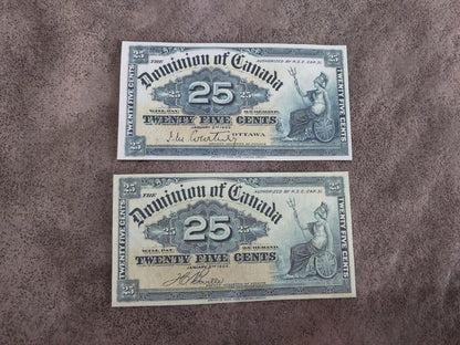 Réimpression sur papier avec filigrane (SET-B) Canada 1900-1917 Dollar DIFFÉRENTS TYPES