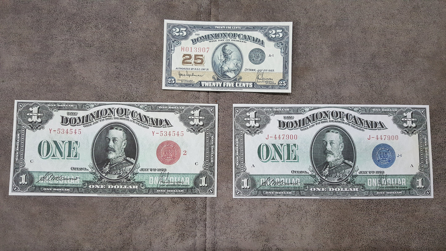 Reprint on paper with W/M SET-A Dominion Bank of Canada 1923-1924 y. Free Shippi