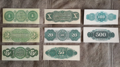 Réimpression sur papier avec filigrane Province Bank of Canada 1866 y. LIVRAISON GRATUITE !