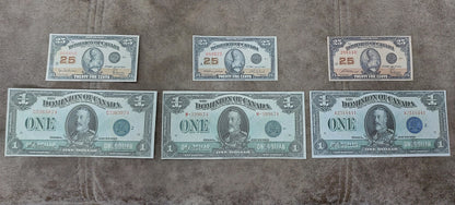 Retirage sur papier avec filigrane (SET-B) Canada 1923, TYPES DIFFÉRENTS - Livraison gratuite