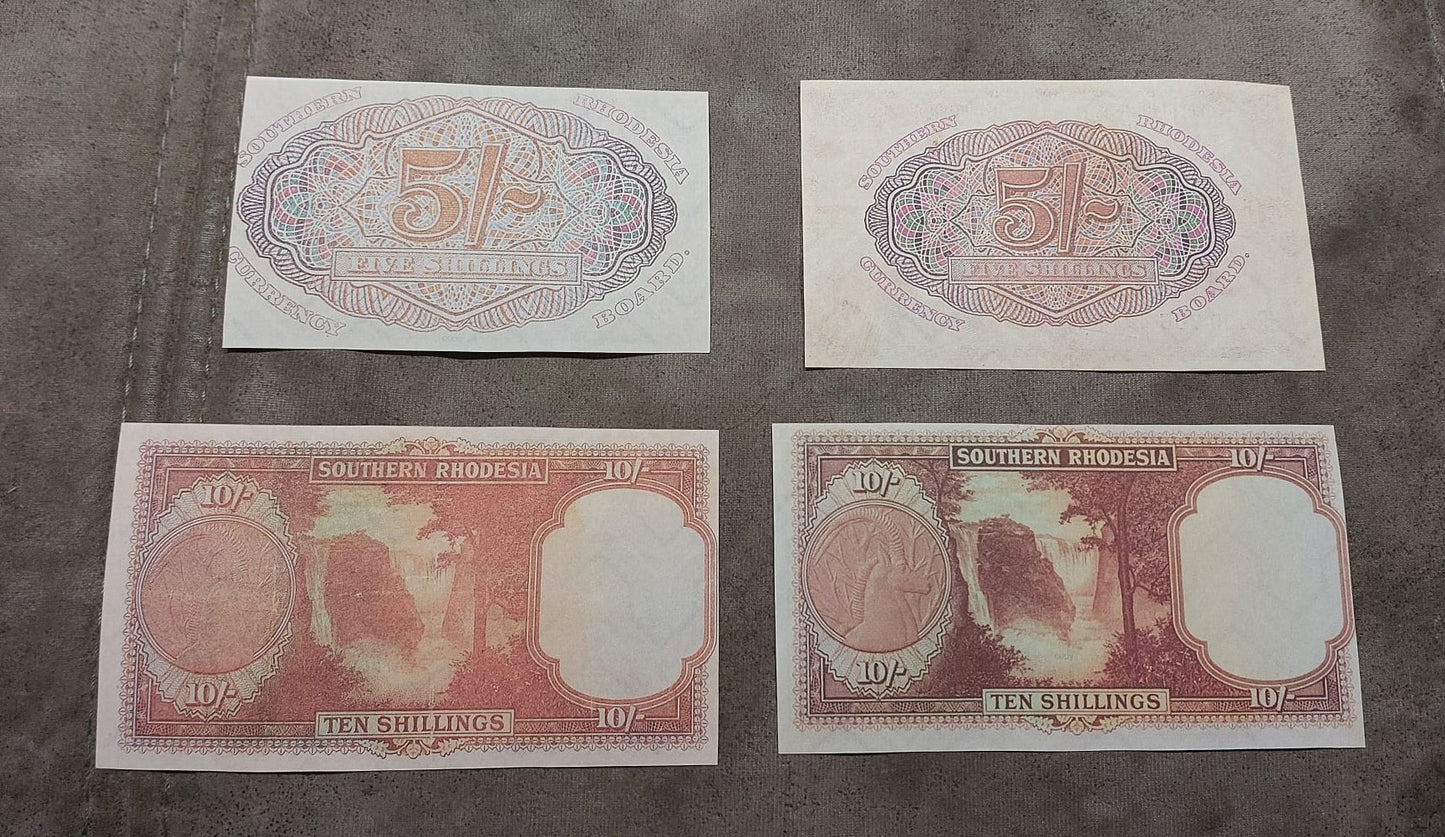 Reprint on paper with W/M Bank of Southern Rhodesia 1938-1958 y. UK colony.