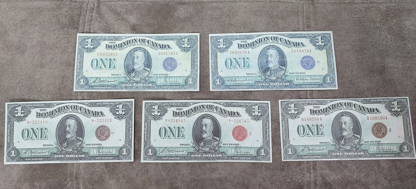 Reprint on paper with W/M (SET-B) Canada 1923 y DIFFERENT TYPES - Free Shipping