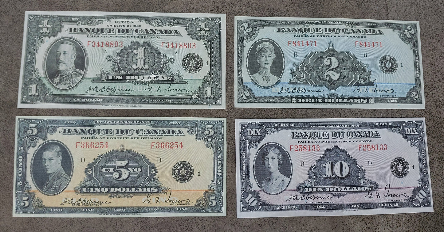 Reprint on paper  with W/M Canada (SET-B) 1935 printed in French - FREE SHIPPING