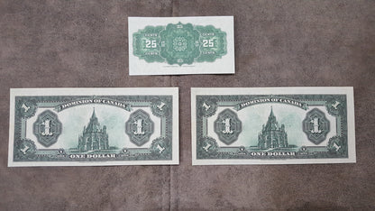 Réimpression sur papier avec filigrane SET-A Banque Dominion du Canada 1923-1924. Livraison gratuite