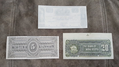Réimpression sur papier avec filigrane Canada Banque de la Nouvelle-Écosse 1852 - 1920 LIVRAISON GRATUITE !