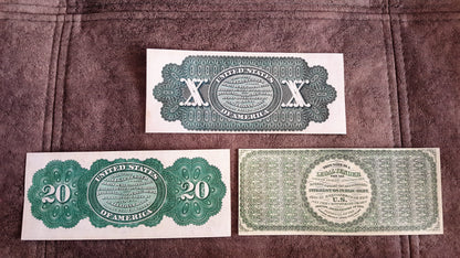 Réimpression sur papier avec filigrane Billets à ordre des États-Unis et Monnaie légale 1861-1863