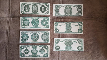 Réimpression sur papier avec filigrane Billets des États-Unis 1891. LIVRAISON GRATUITE !