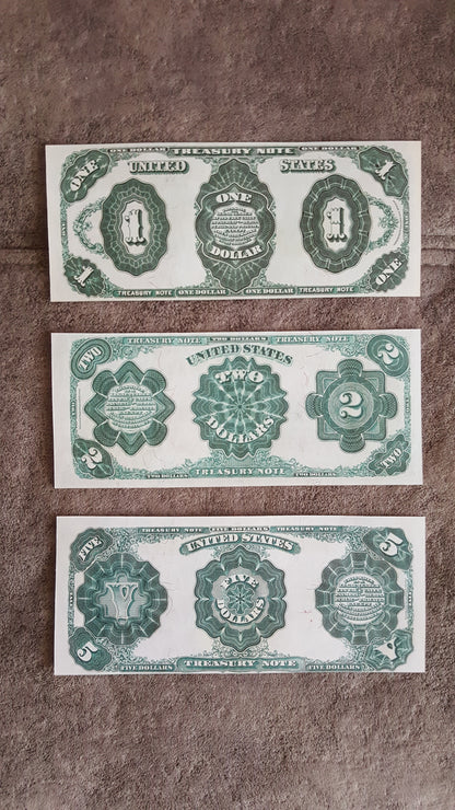 Réimpression sur papier avec filigrane Billets des États-Unis 1891. LIVRAISON GRATUITE !