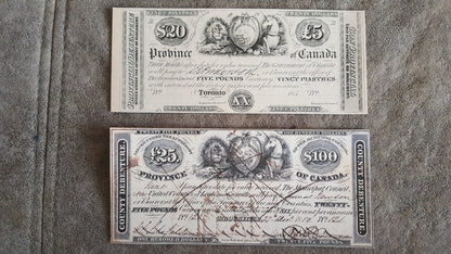 Réimpression sur papier filigrané Province du Canada 1850. LIVRAISON GRATUITE !