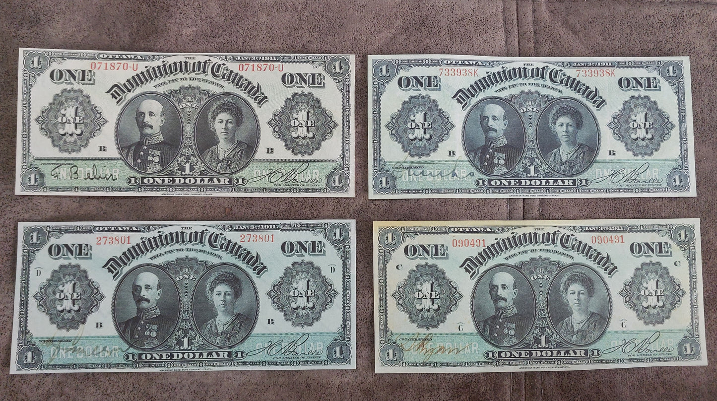 Reprint on paper with W/M (SET-B) Canada 1900-1917 Dollar DIFFERENT TYPES