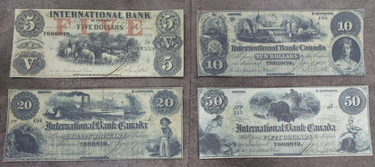 Réimpression sur papier avec filigrane Canada INTERNATIONAL Bank 1858-1859 an. Dollar LIVRAISON GRATUITE