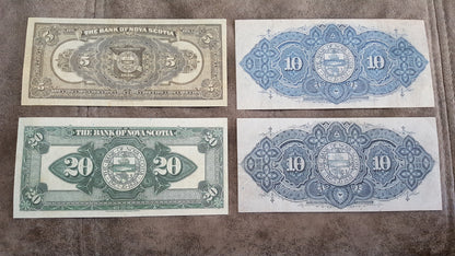 Réimpression sur papier avec filigrane Canada Banque de Nouvelle-Écosse 1920-1935. LIVRAISON GRATUITE