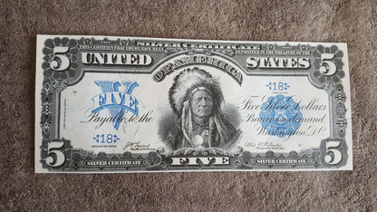 Réimpression sur papier avec filigrane, Billets d'argent des États-Unis 1896-1899 LIVRAISON GRATUITE !!!
