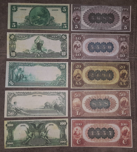 Nachdruck auf Papier mit W/M Vereinigte Staaten 1882-1909 Nationalbank KOSTENLOSER VERSAND!