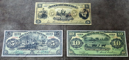 Réimpression sur papier avec filigrane Banque de la Nouvelle-Écosse + Colombie-Britannique 1863-1913.