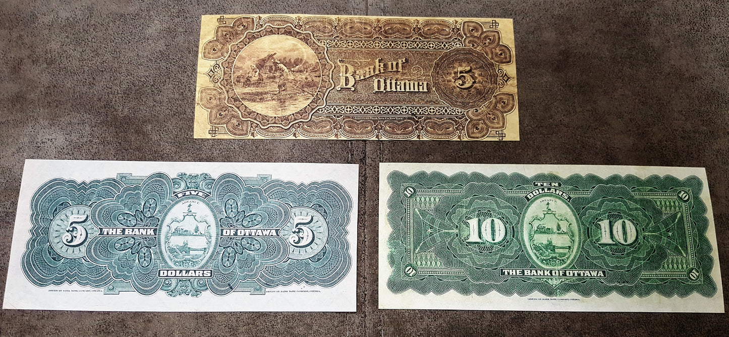 Reprint on paper with W/M Canada Bank of Ottawa + Britsh Columbia 1863-1913 y.