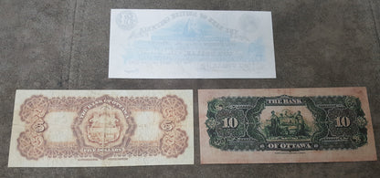 Réimpression sur papier avec filigrane Banque de la Nouvelle-Écosse + Colombie-Britannique 1863-1913.